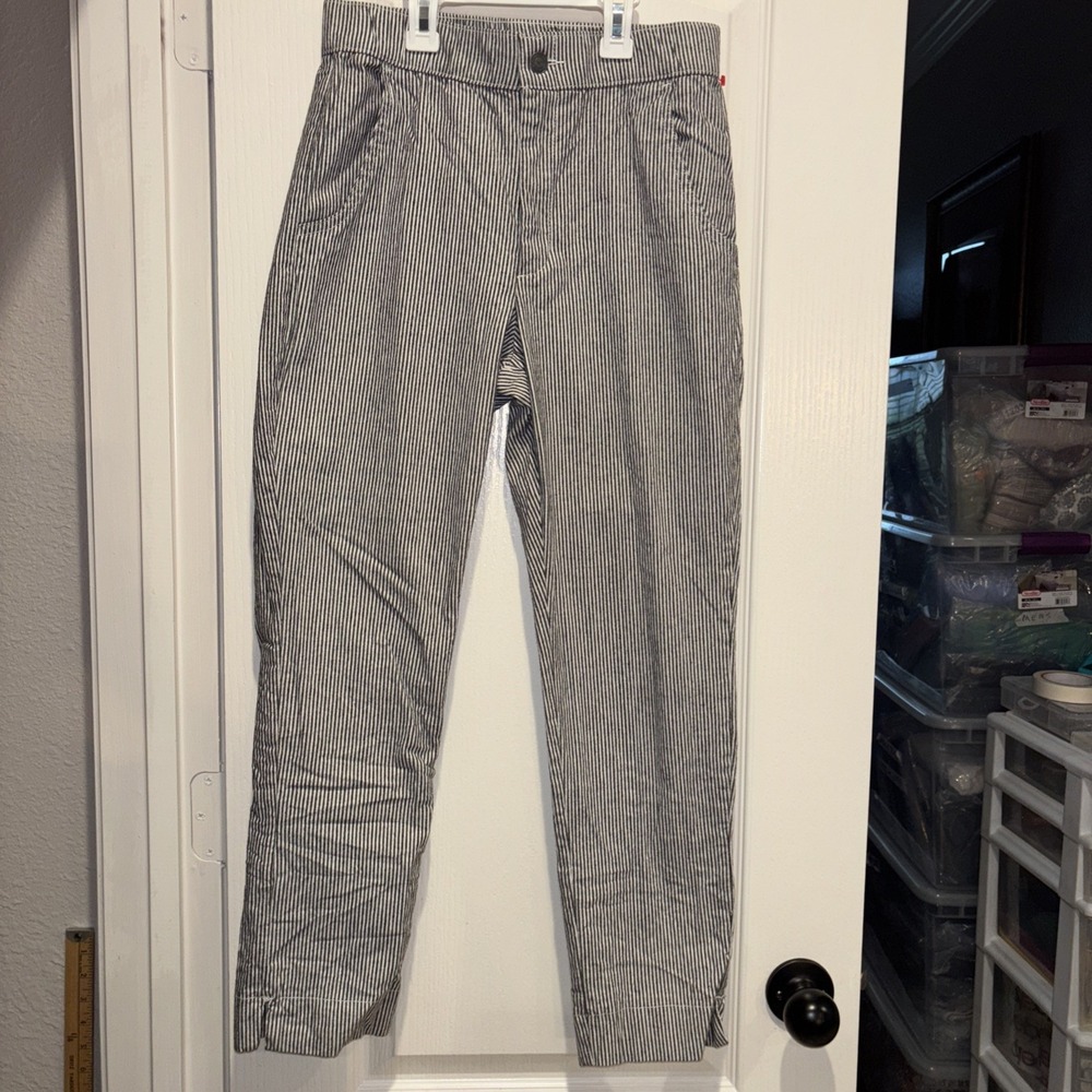 Hollister White and Gray Striped Pants size S Has Stretch In Waist. 3697